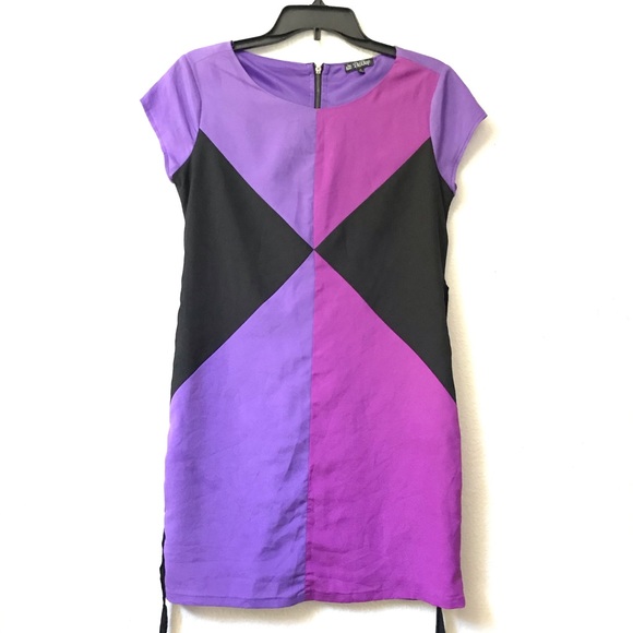 BeBop Color Block Cap Sleeves Belted Dress Size Small - Picture 1 of 9